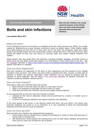Boils and Skin Infections Are Usually Caused by Bacteria