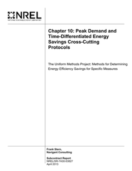 Chapter 10, Peak Demand and Time-Differentiated Energy