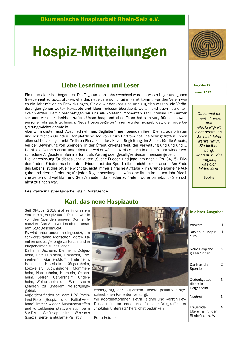 Hospiz-Mitteilungenökumenische Hospizarbeit Rhein-Selz E.V