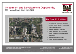 Investment and Development Opportunity 799 Hedon Road, Hull, HU9 5LU