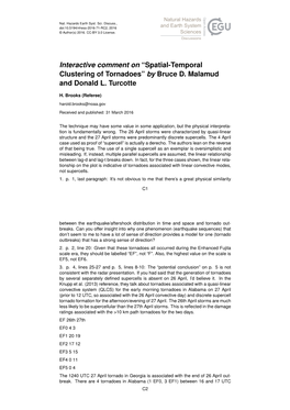 Spatial-Temporal Clustering of Tornadoes” by Bruce D