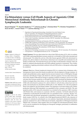 Co-Stimulatory Versus Cell Death Aspects of Agonistic CD40 Monoclonal Antibody Selicrelumab in Chronic Lymphocytic Leukemia