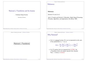 Rational Z-Transforms and Its Inverse Reference