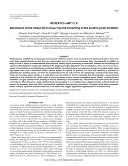 RESEARCH ARTICLE Kinematics of the Ribbon Fin in Hovering and Swimming of the Electric Ghost Knifefish