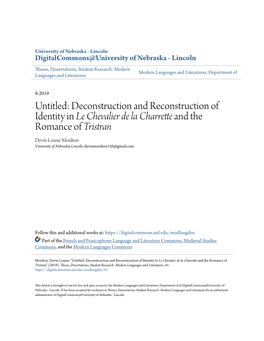 Untitled: Deconstruction and Reconstruction of Identity in &lt;I&gt;Le