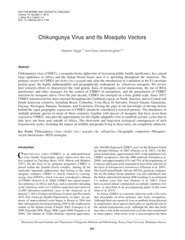 Chikungunya Virus and Its Mosquito Vectors