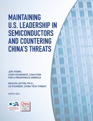 Maintaining Us Leadership in Semiconductors and Countering