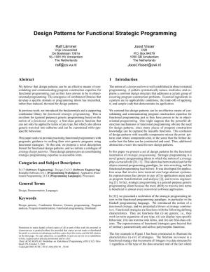 Design Patterns for Functional Strategic Programming