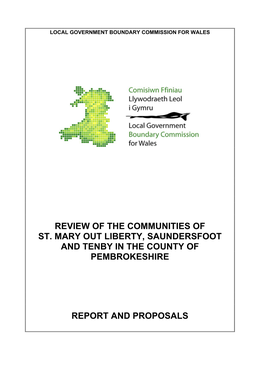 Review of the Communities of St. Mary out Liberty, Saundersfoot and Tenby in the County of Pembrokeshire