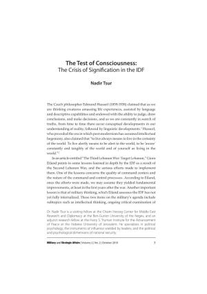 The Test of Consciousness: 5IF$SJTJTPG4JhojödbujpoJOUIF*%'