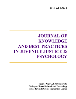 Journal of Knowledge and Best Practices in Juvenile Justice & Psychology