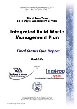 Integrated Solid Waste Management Plan