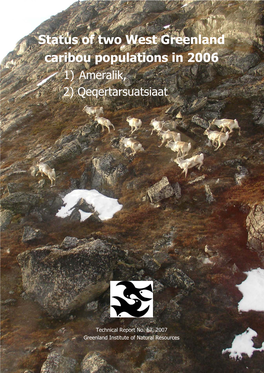Status of Two West Greenland Caribou Populations in 2006 1) Ameralik, 2) Qeqertarsuatsiaat