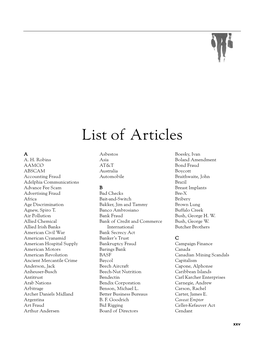 List of Articles