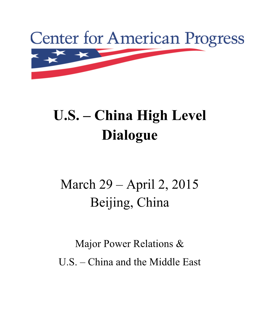 China High Level Dialogue