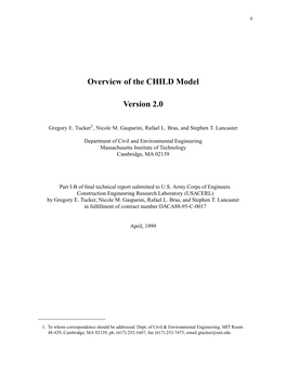 Overview of the CHILD Model Version