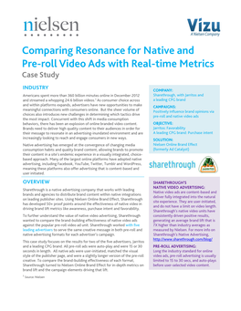 Comparing Resonance for Native and Pre-Roll Video Ads with Real-Time Metrics Case Study