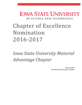 Chapter of Excellence Nomination 2016-2017