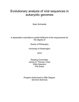 Evolutionary Analysis of Viral Sequences in Eukaryotic Genomes