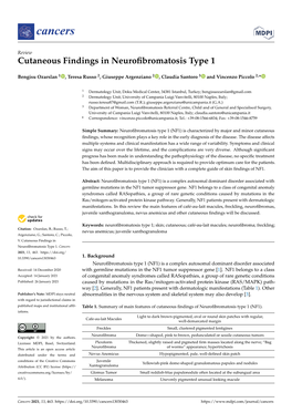 Cutaneous Findings in Neurofibromatosis Type 1