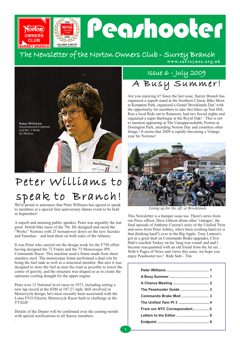 Peter Williams to Speak to Branch!