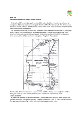 Note 138: Isle of Man TT Mountain Circuit:- Course