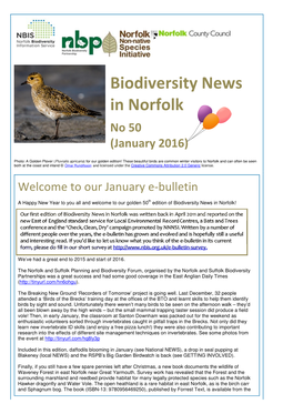 Biodiversity News in Norfolk!
