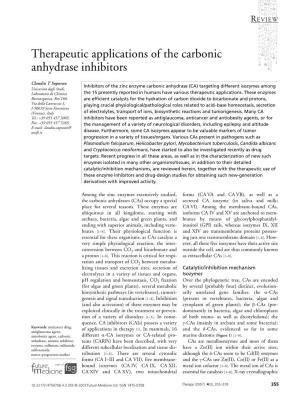 Therapeutic Applications of the Carbonic Anhydrase Inhibitors