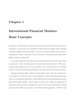 Chapter 1 International Financial Markets: Basic Concepts