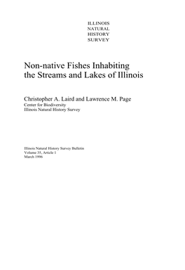 Non-Native Fishes Inhabiting the Streams and Lakes of Illinois