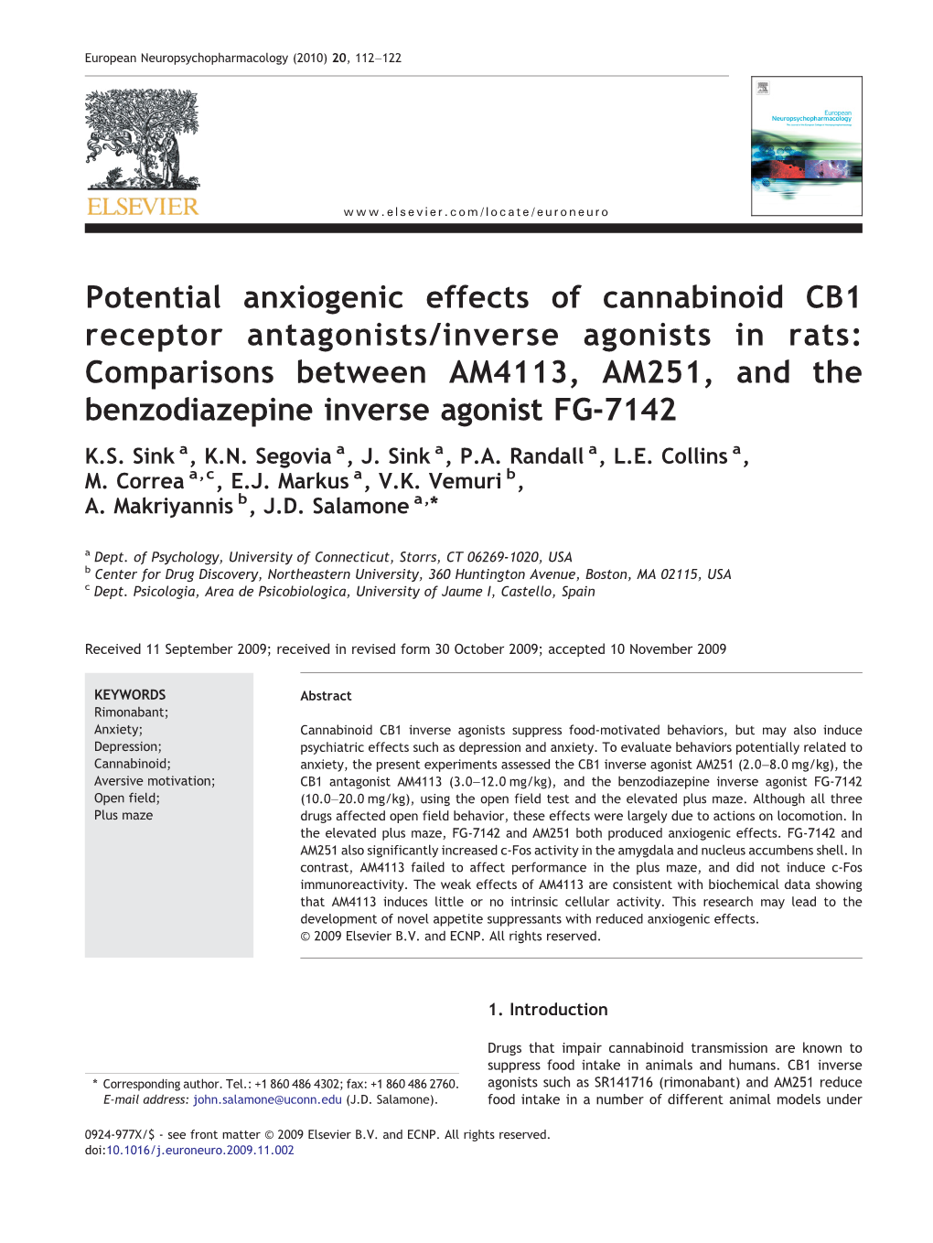 Potential Anxiogenic Effects of Cannabinoid CB1