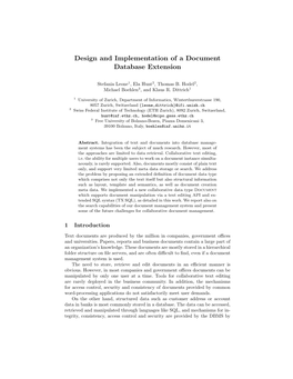 Design and Implementation of a Document Database Extension