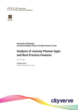 Analysis of Journey Planner Apps and Best Practice Features