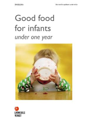 Good Food for Infants Under One Year