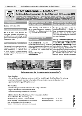 Stadt Meerane – Amtsblatt Amtliche Bekanntmachungen Der Stadt Meerane | 25