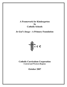 A Framework for Kindergarten in Catholic Schools in God's Image