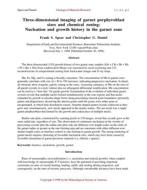 Nucleation and Growth History in the Garnet Zone