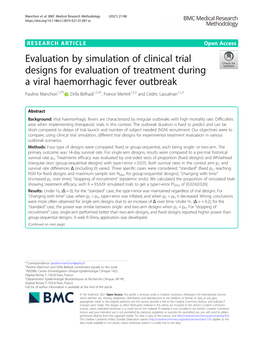 Evaluation by Simulation of Clinical Trial Designs for Evaluation Of