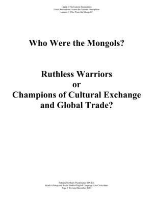 Who Were the Mongols?