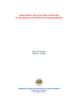 Assessment of Election Expenses in Municipal Councils in Maharashtra