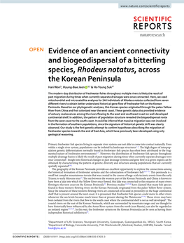 Evidence of an Ancient Connectivity and Biogeodispersal of a Bitterling