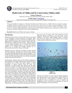 Biodiversity of Chilika and Its Conservation, Odisha, India