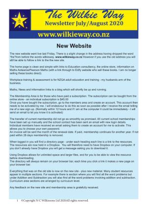The Wilkie Way Newsletter July/August 2020 New Website
