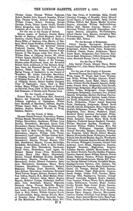 The London Gazette, August 4, 1893. 4453