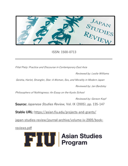 Japanese Studies Review, Vol. IX (2005), Pp