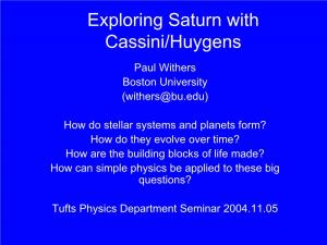 Exploring Saturn with Cassini/Huygens
