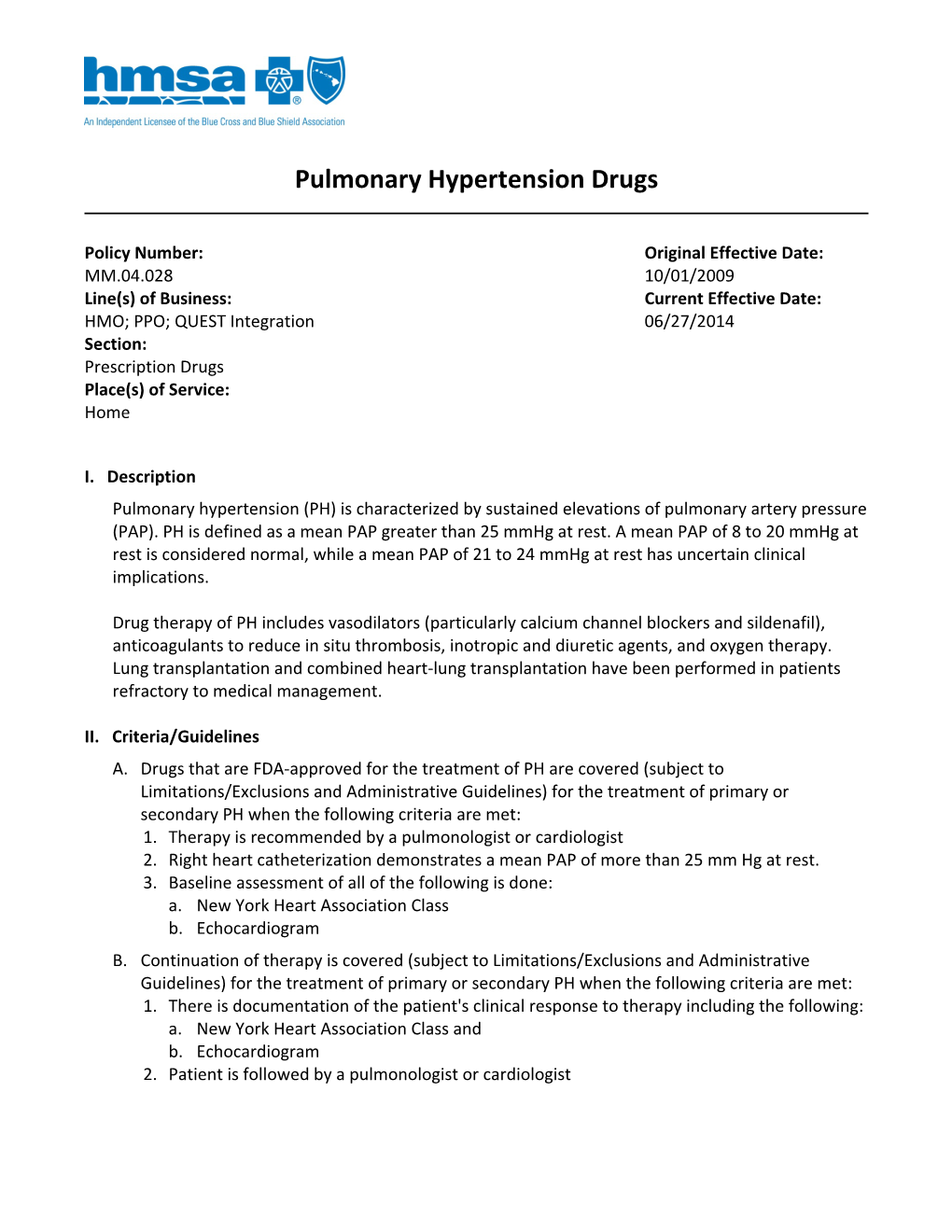 Pulmonary Hypertension Drugs