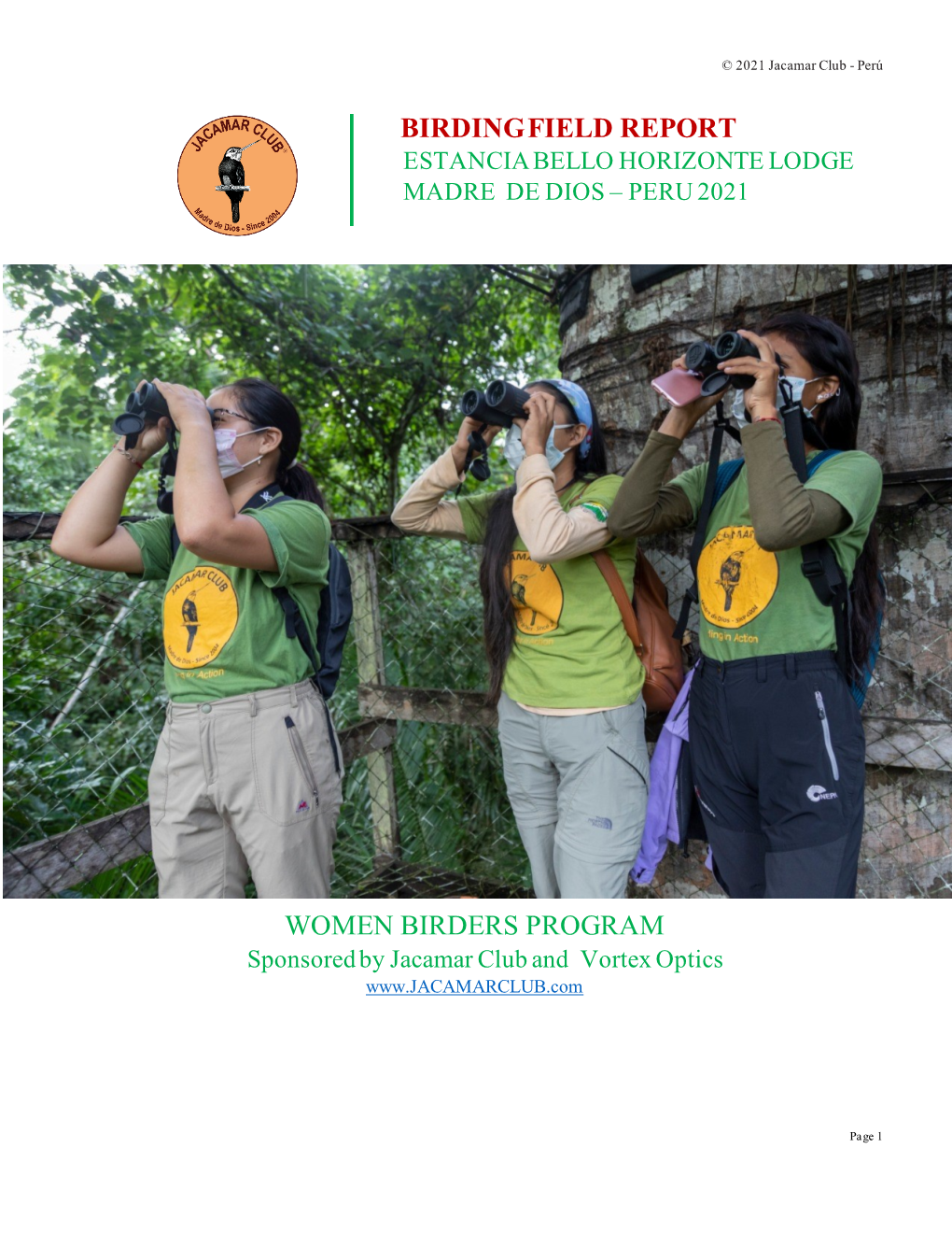 Birdingfield Report Women Birders Program