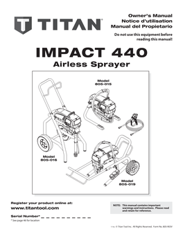 IMPACT 440 Airless Sprayer