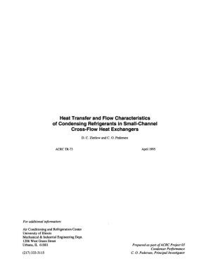 Heat Transfer and Flow Characteristics of Condensing Refrigerants in Small-Channel Cross-Flow Heat Exchangers